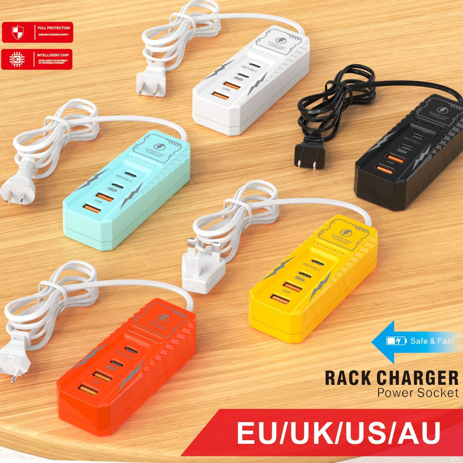This mobile phone charger, power strip, multi-port PD charger, type-c cable, universal usb extension cable, dual pd, Mecha Wind 3.1 Application Scenario