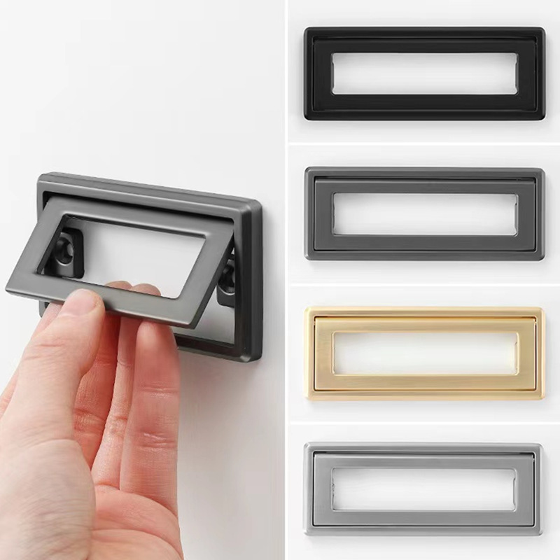 Multi-sized wardrobe drawer flat handle, modern and simple hidden flip cover tatami hidden buckle handle, invisible handle full figure
