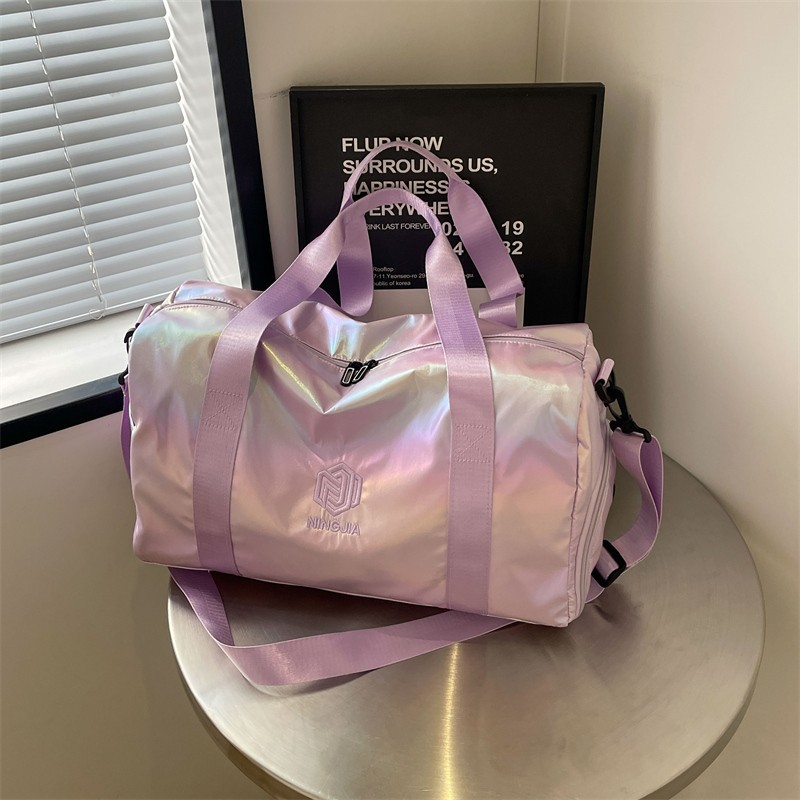 New cross-border short-distance colorful travel bag, fashionable casual sports and fitness bag, large-capacity dry and wet separation luggage bag full figure