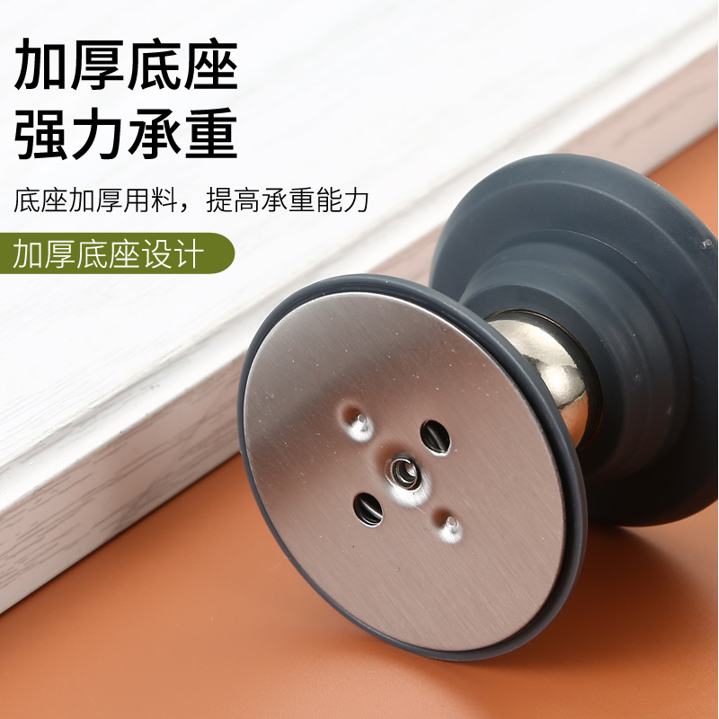 New type of silicone floor door stop, anti-collision door stopper, door resistance device, soft rubber, bathroom door strong magnet Application Scenario