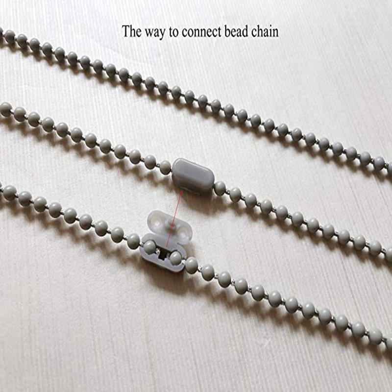 Cross-border wholesale of 10-meter grey beaded chain 10-piece beaded buckle set roller blinds, curtain pull beaded buckle accessories Item Picture
