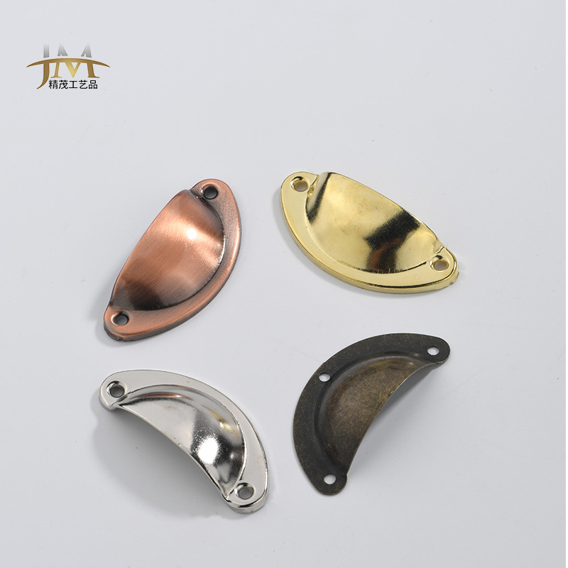 Jingmao New Chinese-style home decoration iron sheet material antique cabinet shell iron sheet retro semi-circular handle accessories details Picture