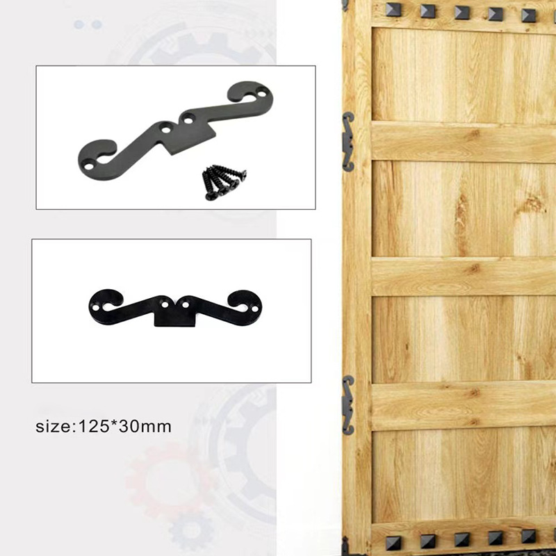 Barn door accessories, frosted black carbon steel hardware decorative parts, wooden doors, sliding doors, metal corner guards, iron parts, one-piece consignment Specification drawing