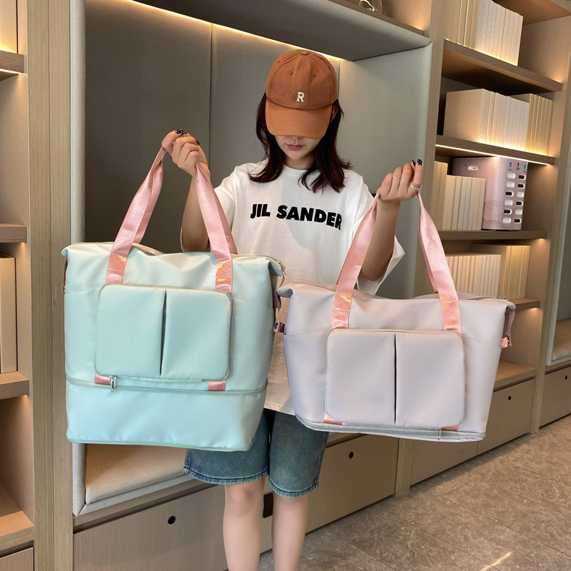 Fitness bags, cross-border expandable large-capacity travel bags, dry and wet separation lightweight maternity bags, student storage luggage bags full figure