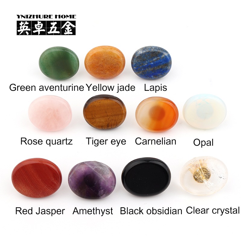 Yingzhuo Light Luxury natural raw stone crystal Spiritual kitchen cabinet door drawer handle, small gift jewelry box decorative handle details Picture