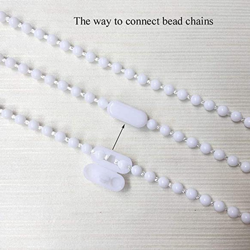 10-meter white close-string 20 bead buckle set, vertical louver accessories, plastic pull bead zipper chain Specification drawing
