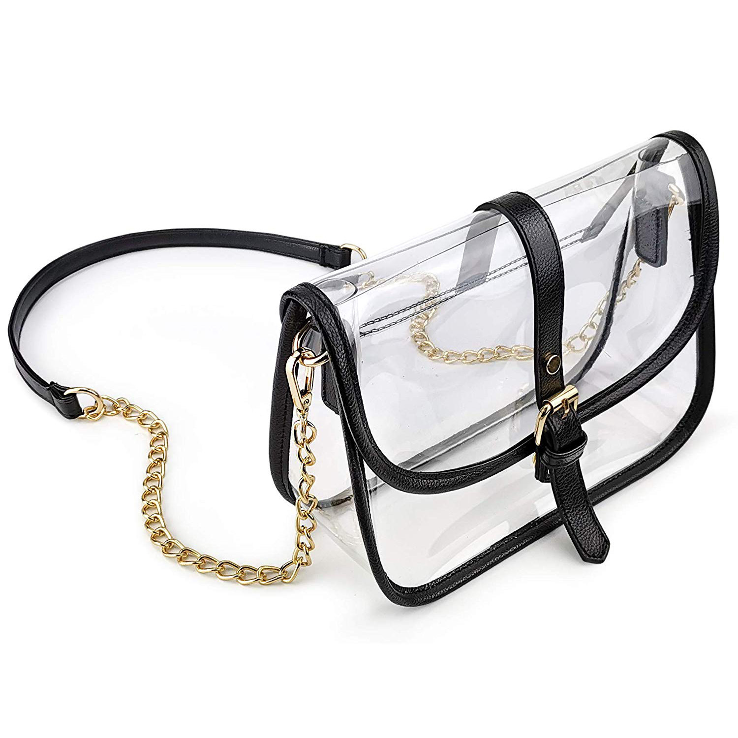 Amazon's new transparent PVC fashionable women's single-shoulder bag, transparent crossbody bag for shopping, and storage bag for business trips details Picture