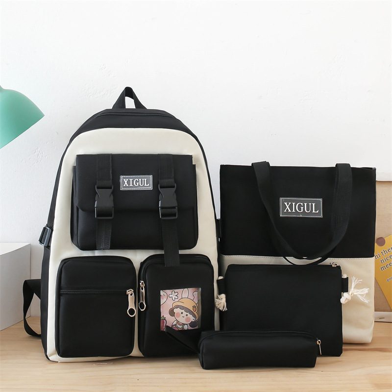 A new Korean version of the schoolbag for primary and secondary school students, a sweet and versatile Japanese-style school backpack set for girls Specification drawing