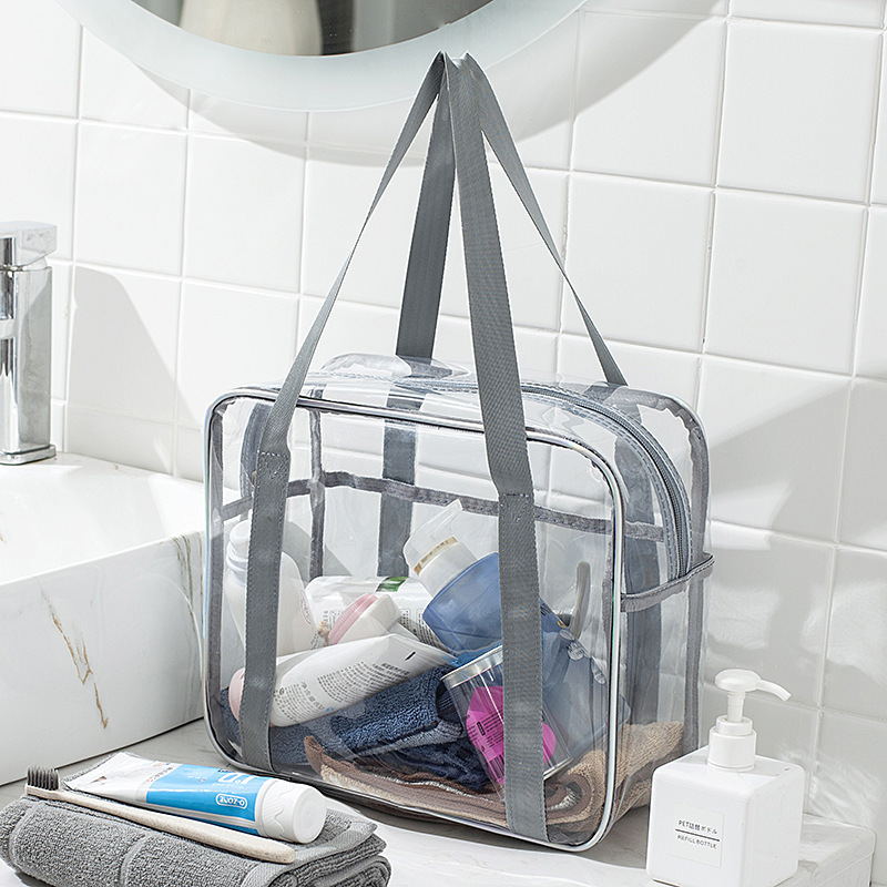 PVC handbag storage, makeup bag, shower bag, waterproof travel storage bag, large-capacity transparent toiletry bag full figure