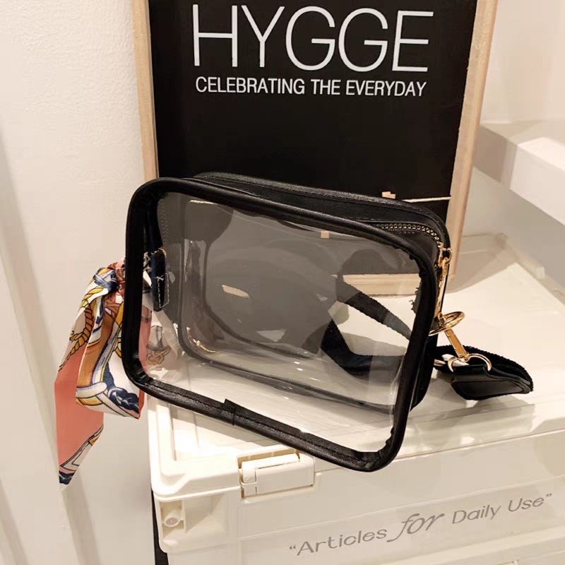 New transparent jelly bag for women's crossbody, PVC personalized mobile phone, cross-border casual and stylish, small square bag, trendy details Picture