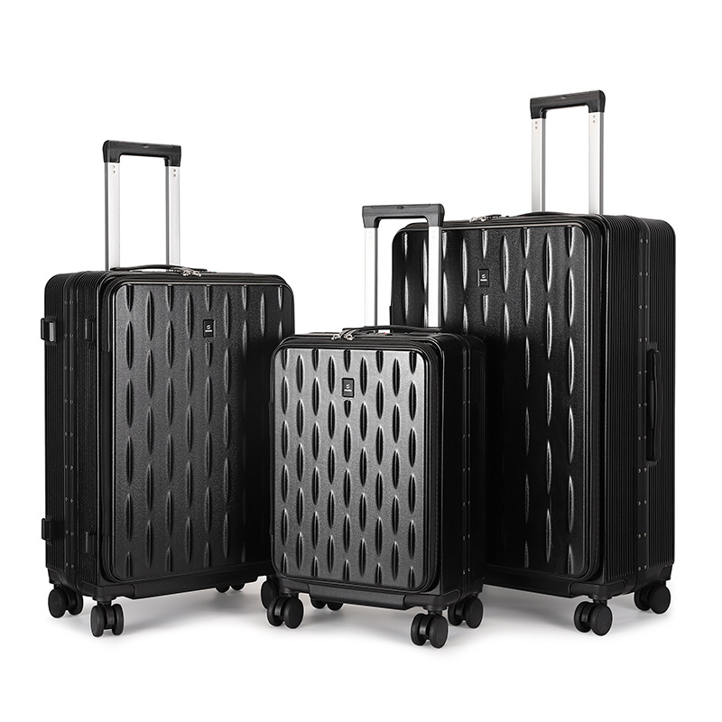 Customized luggage: 20-inch, 24-inch, 28-inch three-handle suitcase, multi-functional leisure travel suitcase, PC hard shell carry-on suitcase Item Picture