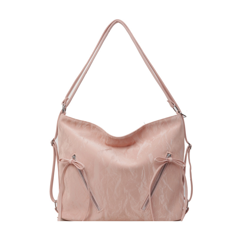 Fashionable ladies' bag, large-capacity tote bag, 2024 new pleated single-shoulder and double-shoulder dual-purpose bag, commuting crossbody backpack Item Picture