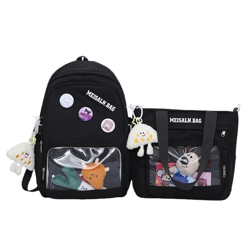 The new daily transparent backpack is an original design for girls. It has a large capacity and is a cute school bag that can be carried on both shoulders Item Picture