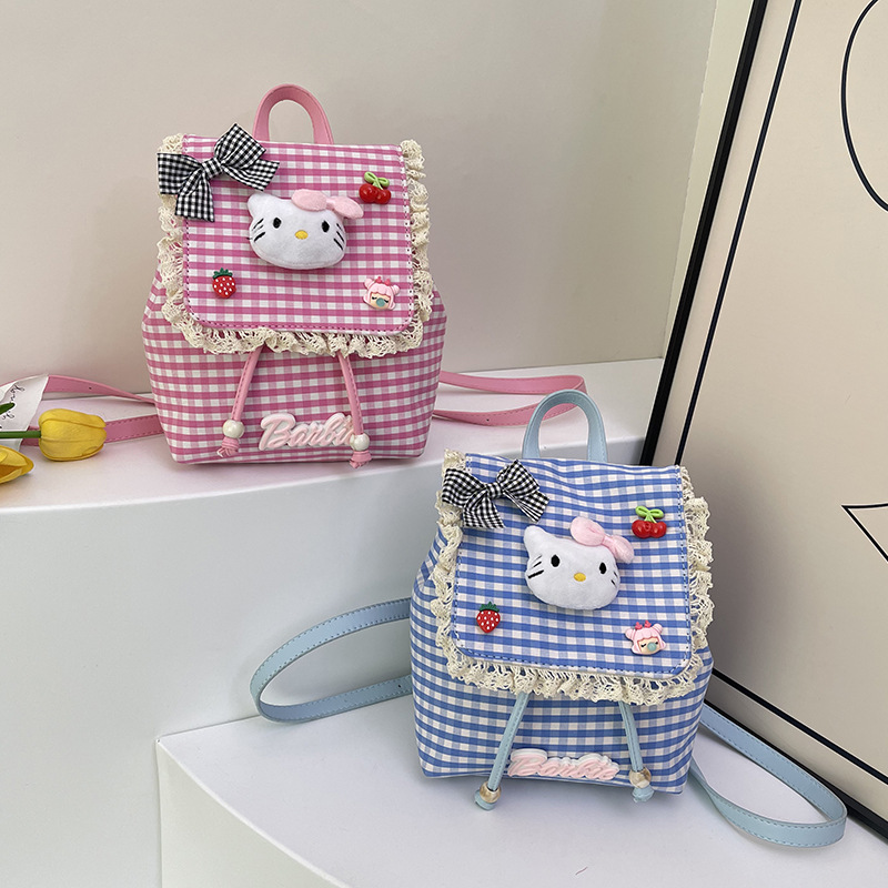 Fresh and cute handbag, new style of cloth doll lace edge backpack, large-capacity schoolbag for girls, student backpack full figure