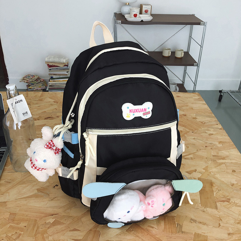 High-appearance-level schoolbags, multi-purpose backpacks, new weight-reducing and lightweight backpack for female college students on campus, and large-capacity backpack for middle school students details Picture