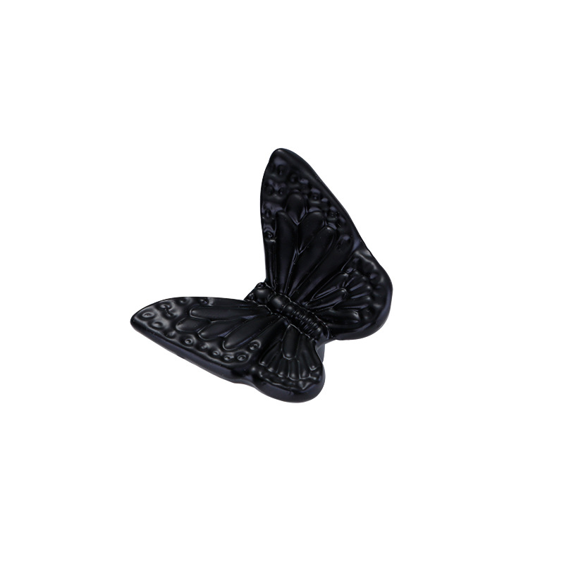 Foreign trade single-hole drawer handles, butterfly leaf lifting rings, furniture handles, retro gold cabinet door handles, round handles Item Picture