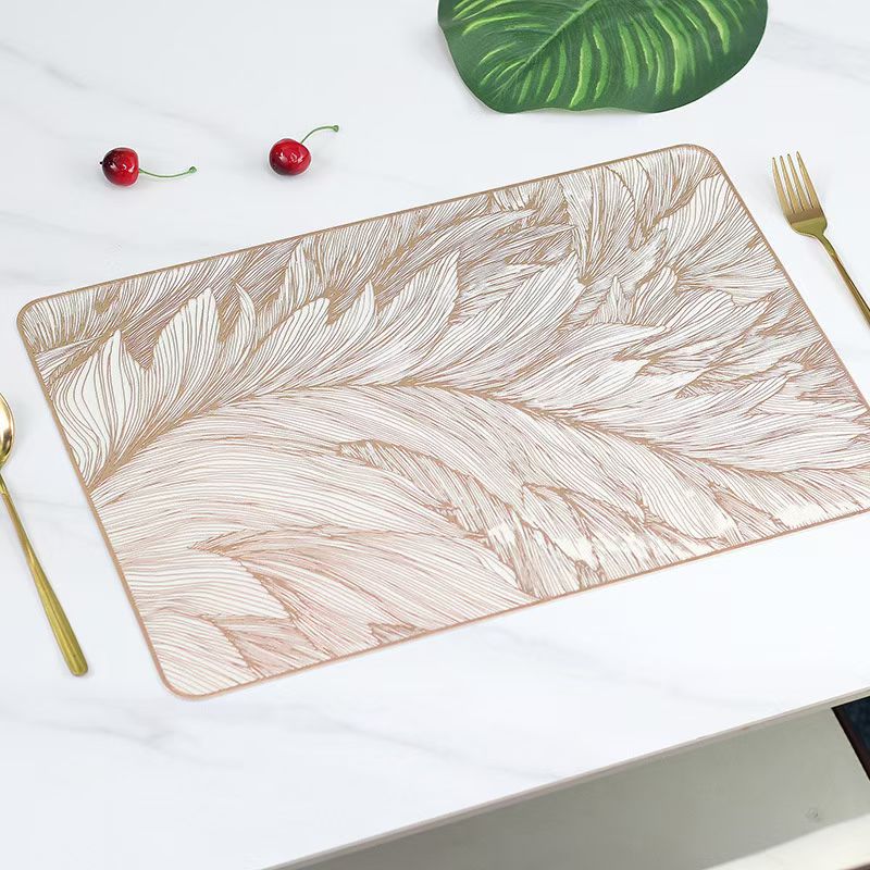 Rectangular Nordic simple retro style table top mat, high-end, light luxury leather, household waterproof, oil-proof, no-wash, heat-resistant