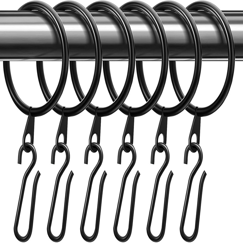 30 black gasket steel rings, 30 black S13 hooks, cross-border wholesale and in-stock supply of curtain accessories full figure
