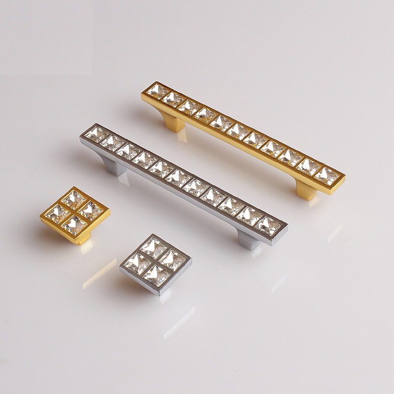 European-style diamond-encrusted handles, modern and simple drawer, cabinet, wardrobe door handles full figure
