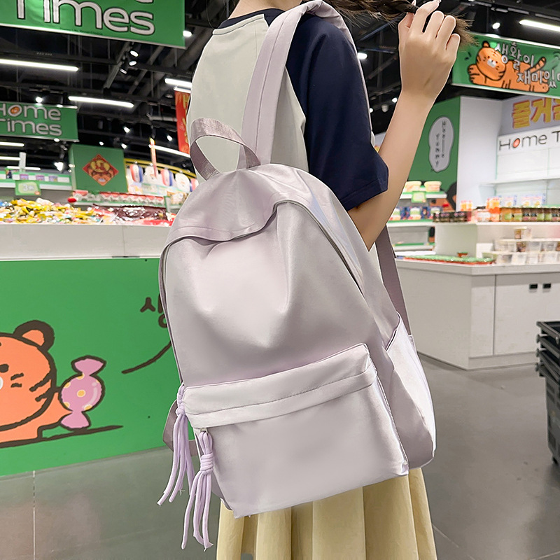 Solid color, light and simple, Korean-style university birthday series, versatile, large capacity small backpack, light backpack for girls Specification drawing