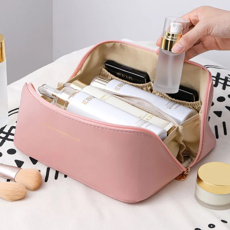 ins style, high appearance level organ makeup bag, large capacity, portable, high-end feel toiletries bag, travel cosmetics storage bag details Picture