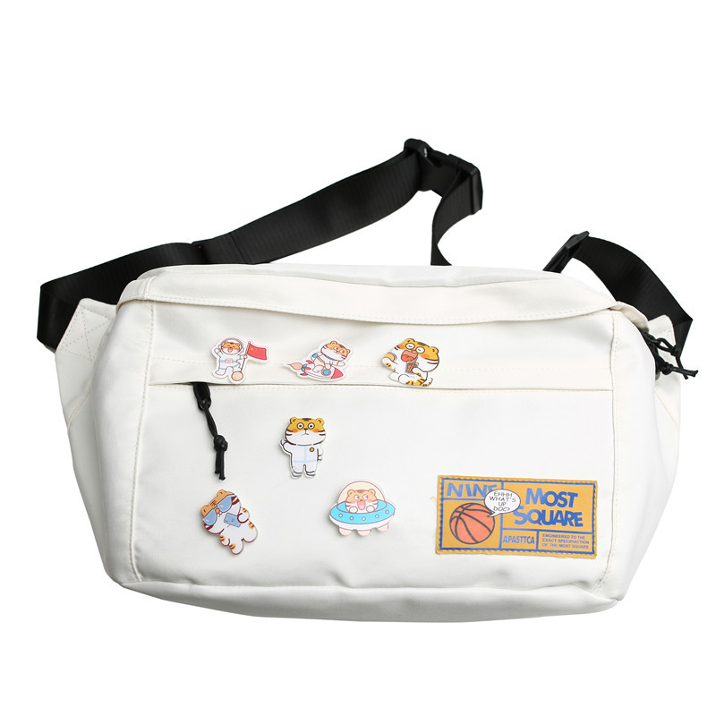 New casual crossbody bag, men's large-capacity trendy brand student single-shoulder bag, women's Japanese simple sporty couple chest bag Item Picture
