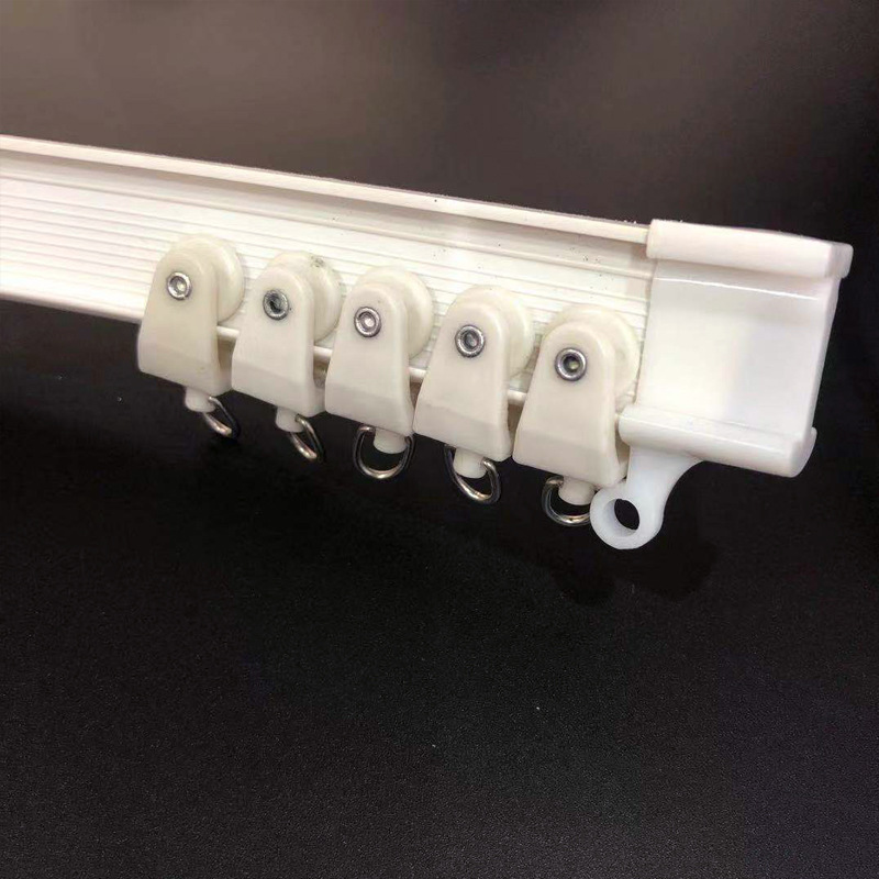 11mm plastic curtain track, flexible steel rail, pulley, curved rail, pulley, white and black curved rail accessories, 1 piece, 390 pieces Application Scenario