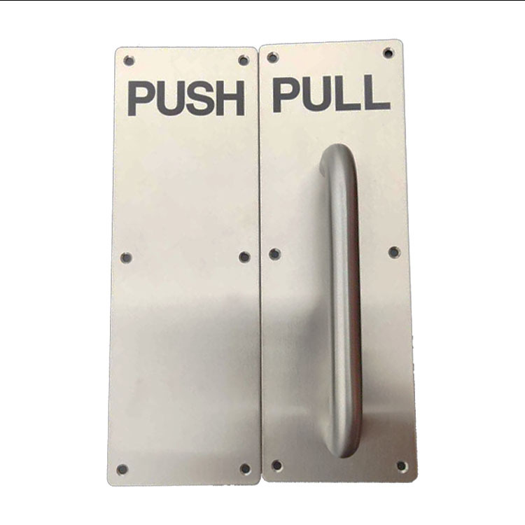 Cross-border in-stock stainless steel brushed PULL PUSH indicator sign, passage door, fireproof door metal indicator sign Item Picture