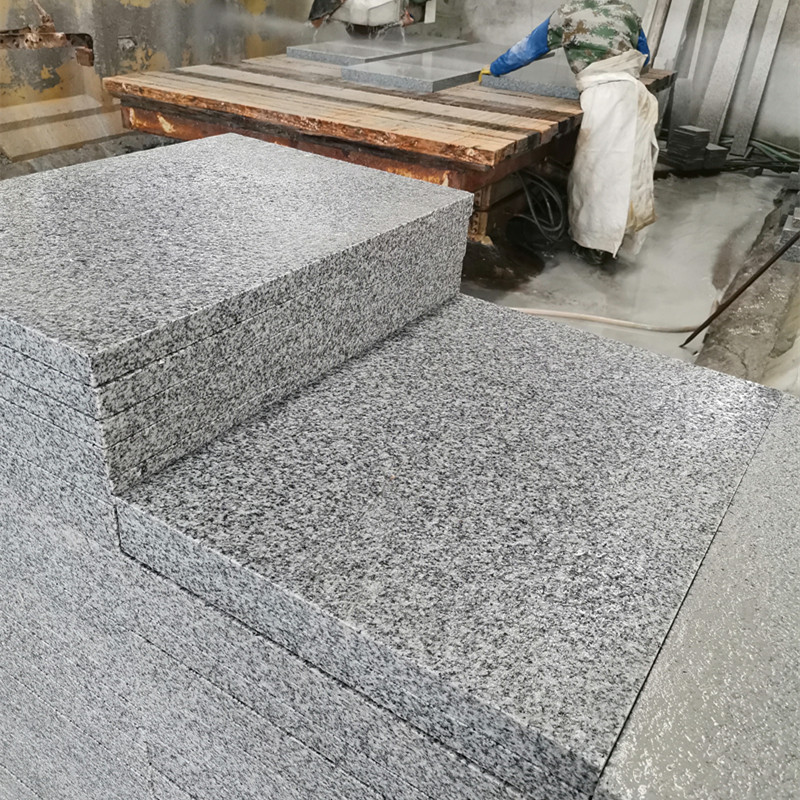 Granite sesame grey flamed slabs, sesame white curb stones, sesame black courtyard floor tiles, square floor paving stones Specification drawing