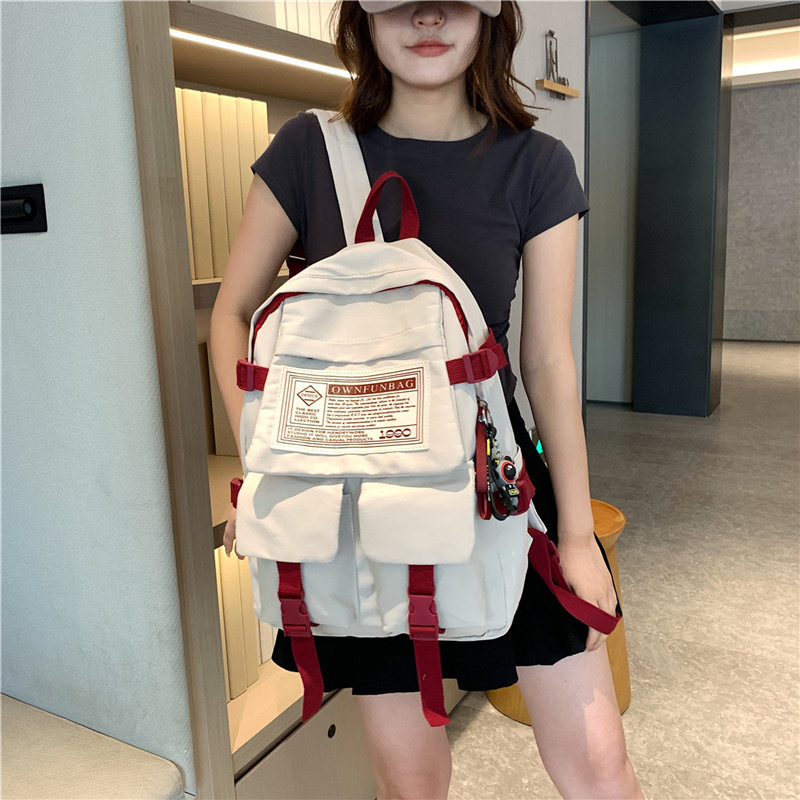 Workwear-style junior high school schoolbags for boys and girls, high appearance level computer bags, lightweight backpacks for high school and college students details Picture