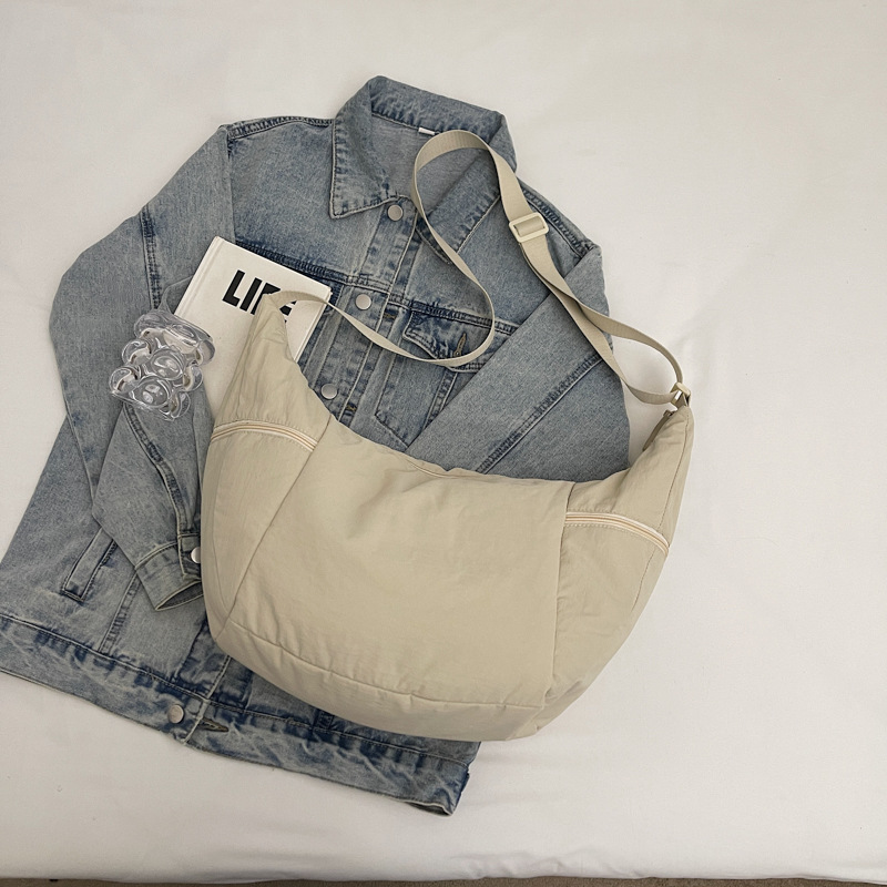 Korean style simple and versatile Tote bag for women 2024 new autumn and winter, large-capacity fabric bag, laid-back style single-shoulder crossbody bag Specification drawing
