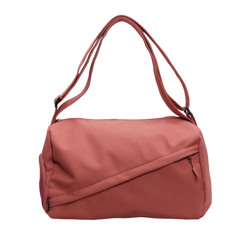 Casual dry-wet separated fitness bag, solid-color simple casual yoga exercise bag, large-capacity short-distance single-shoulder travel bag Item Picture