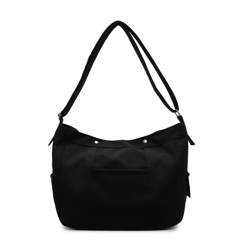 Fashionable American high-end style, versatile, niche solid color, popular single-shoulder tote bag, canvas, fashionable, large capacity, brown Item Picture