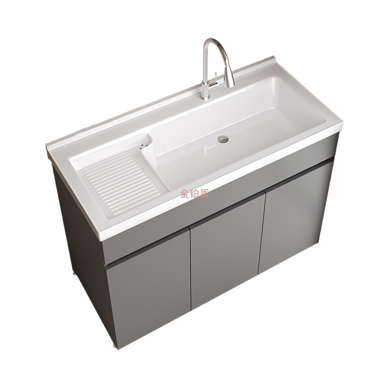 Honeycomb aluminum balcony cabinet, integrated washbasin and wardrobe, ceramic integrated basin with washboard, bathroom cabinet, washbasin and sink Item Picture