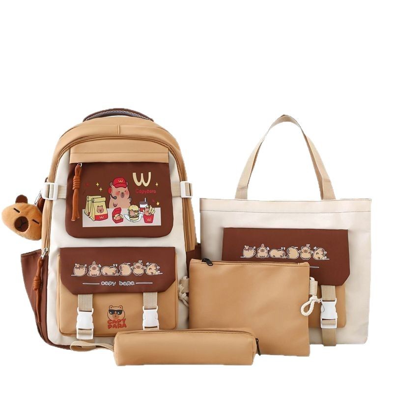 The new Kapibala schoolbag is a dirt-resistant and wear-resistant backpack for junior high school students, suitable for both boys and girls, and has a large capacity Item Picture