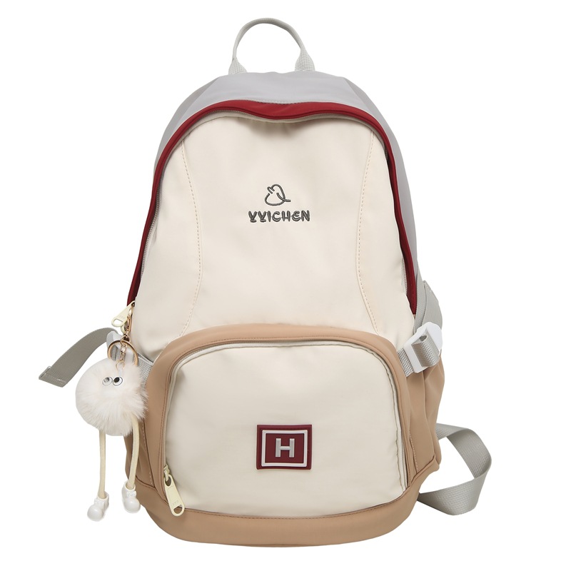 Korean-style lightweight backpack, cute and niche design for girls, a color-matched backpack for junior high school, senior high school and college students, and a women's travel backpack Item Picture