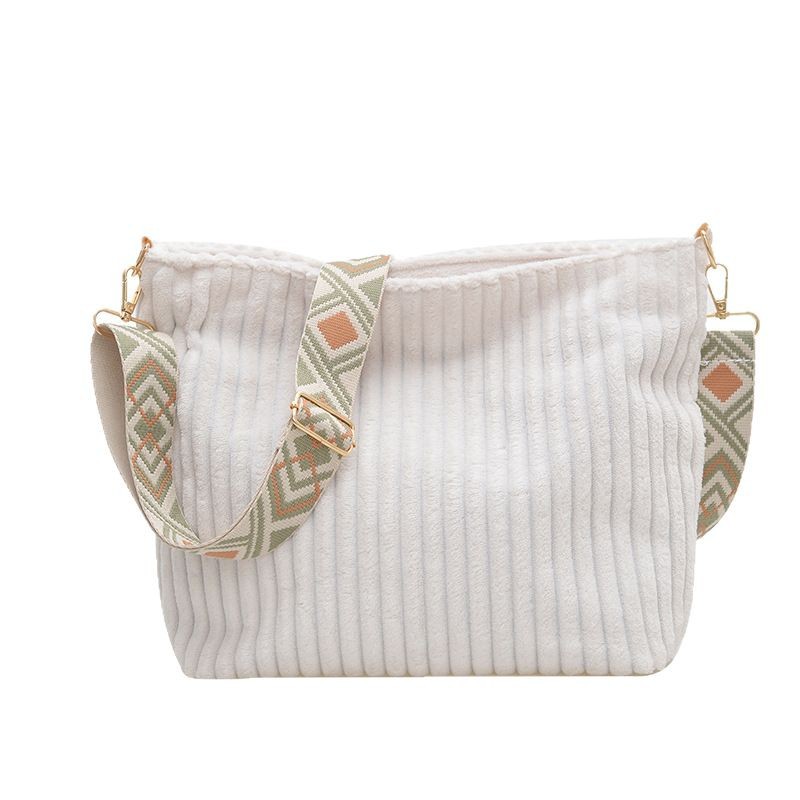 A new high-capacity underarm bag for women, a corduroy tote bag for 2024 autumn and winter, a versatile and casual single bag for commuting Item Picture