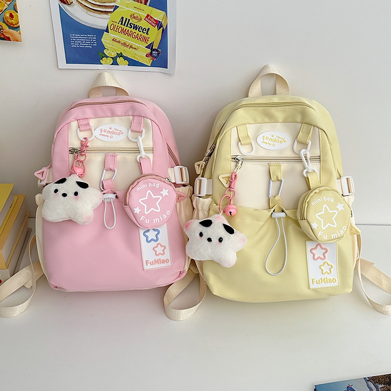 Cross-border cute and fresh girl backpack, Korean version lightweight schoolbag, small backpack for primary and junior high school girls full figure
