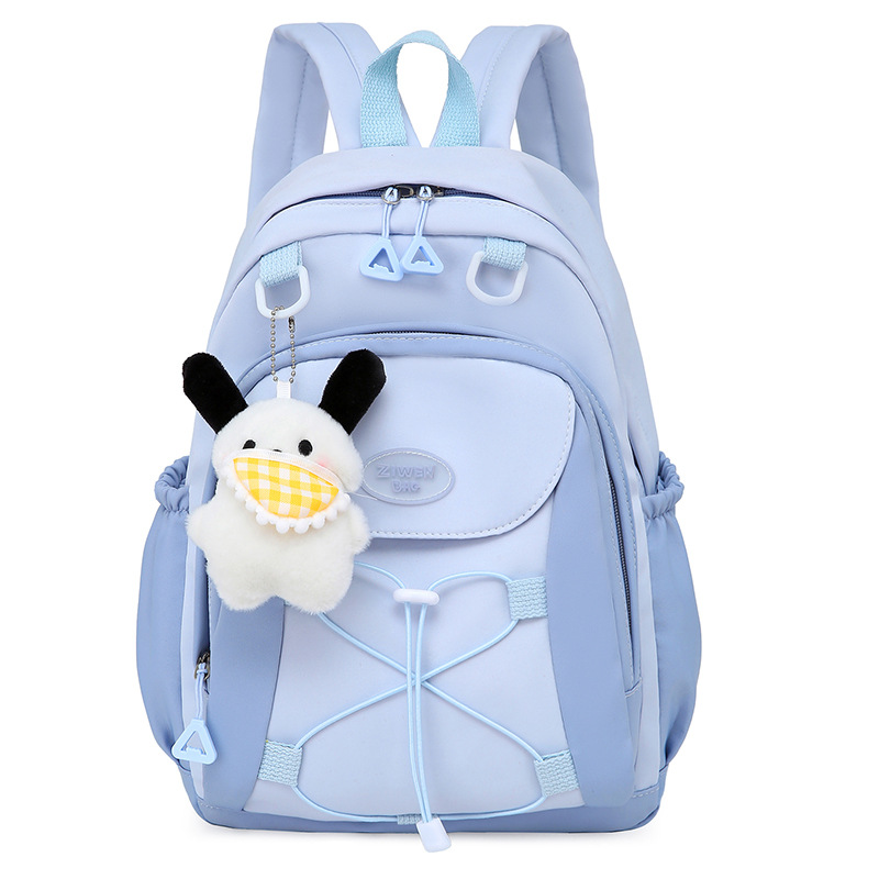 The new backpack is a simple Harajuku children's small backpack with a fresh and clean look, large capacity, cute and lightweight, and a color-blocking schoolbag Item Picture
