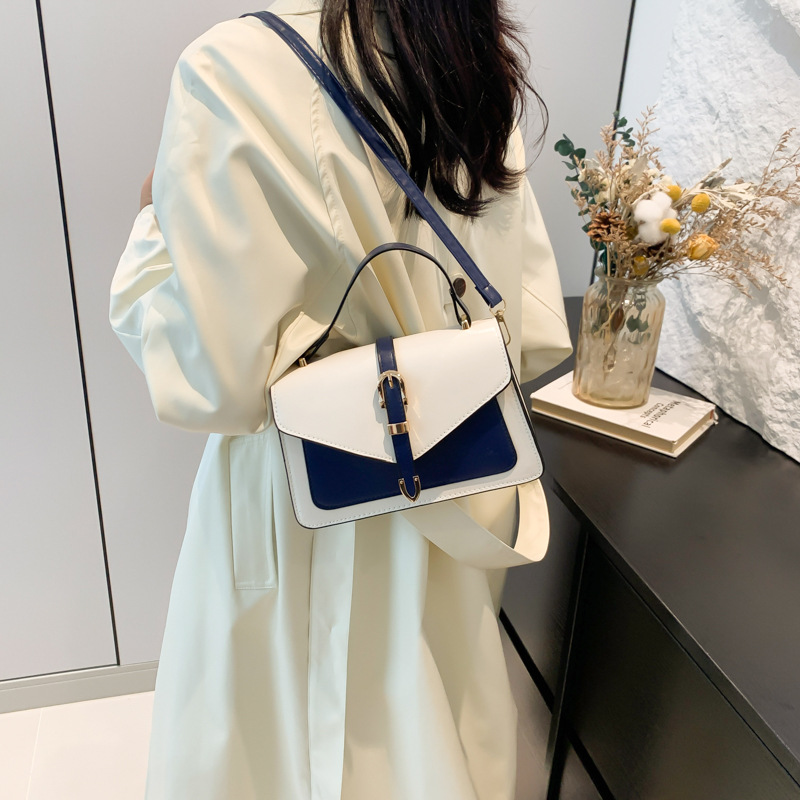 Cross-border small bag Women's Summer 2024 new style fashionable hand-held crossbody bag, color-blocking and versatile single-shoulder small square bag Specification drawing