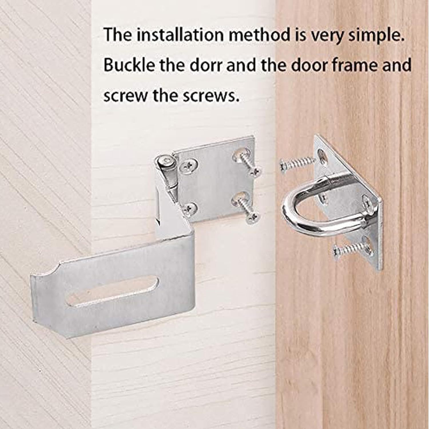 Right-angle turn door lock, latch, stainless steel extra thick with screws, 90-degree turn style Specification drawing
