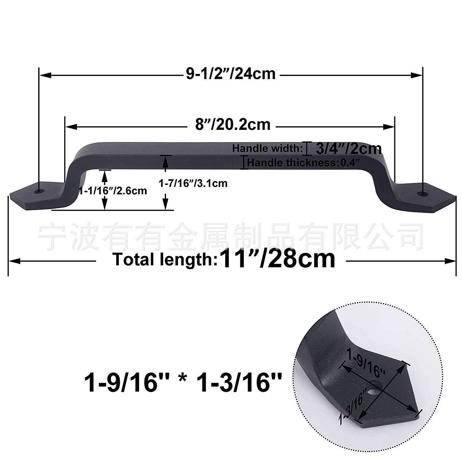 Solid cast iron door handle for barn door, single and double door handle, simple wooden door handle, hand handle Item Picture