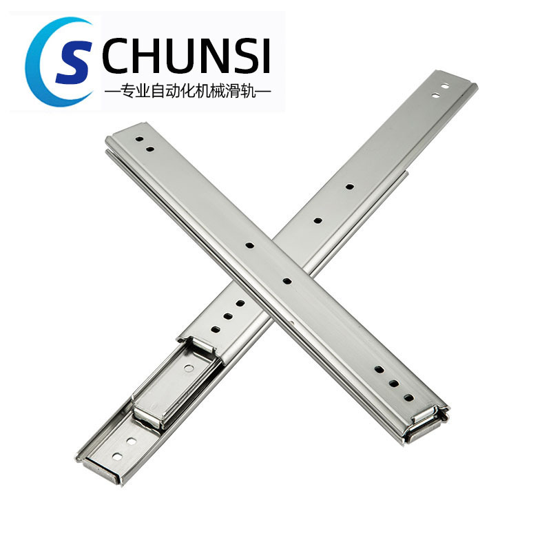 SRX36 three-section double-layer slide rail, IDC07 medium-load mechanical guide rail, 35 wide ball three-section steel slide rail full figure