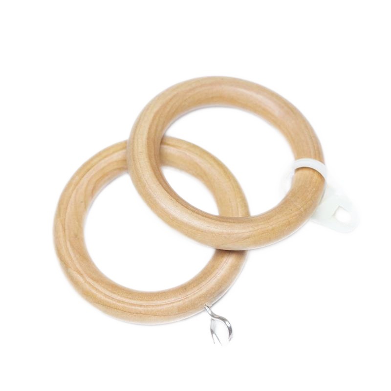 Solid wood curtain ring, hanging ring, hook accessories, original wood Roman pole ring, hanging ring, sleeve ring, wooden ring, auxiliary materials Item Picture