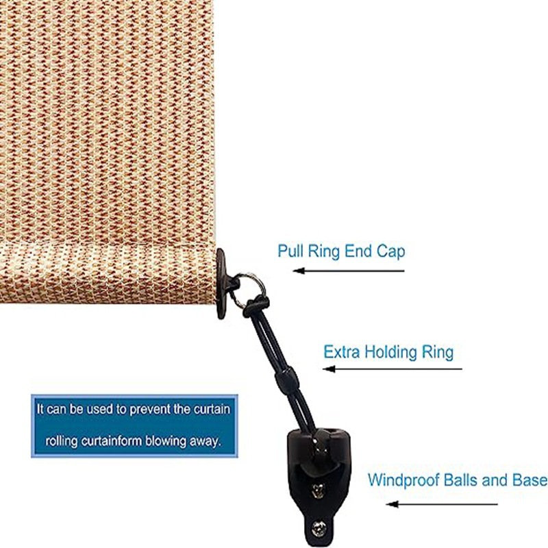 Brown windproof spring ball rope roller blind fixed hanging rope base plug outdoor spring rope curtain rope lock accessories Item Picture