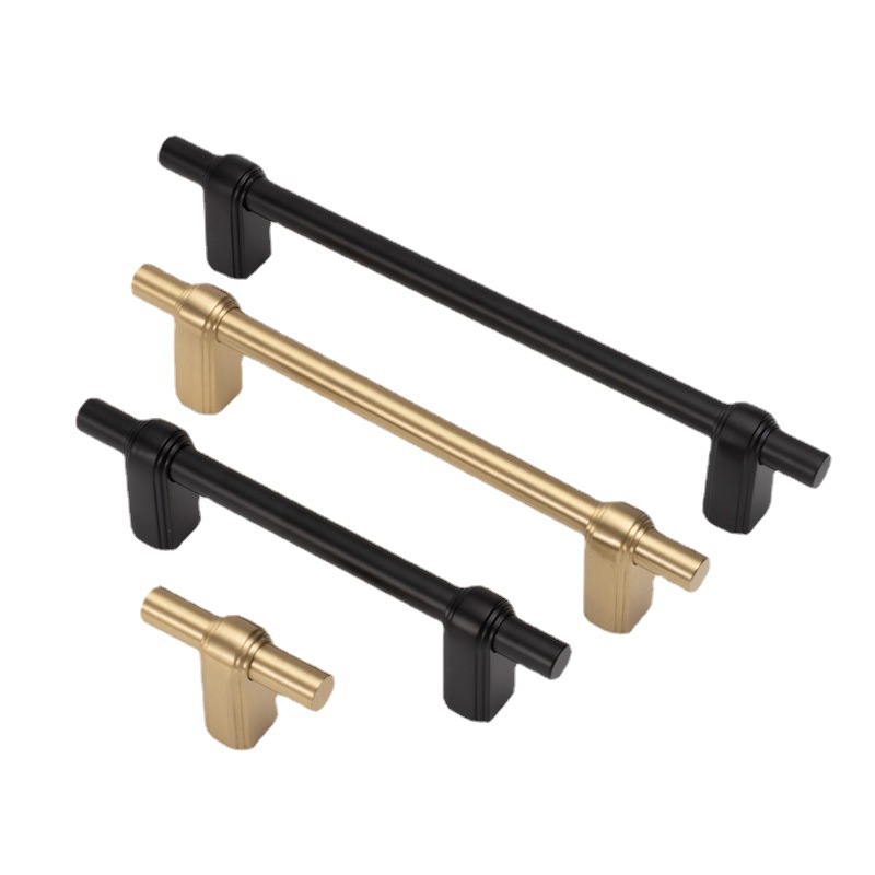 Nordic line solid brass handle drawer, wardrobe, wine cabinet door, simple, light luxury, retro exposed handle Item Picture