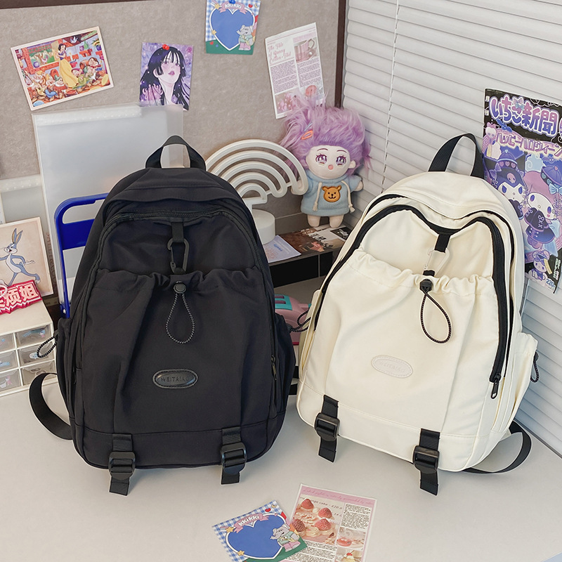 New retro Korean style high-end college backpack, schoolgirl style backpack, high school bag with large capacity full figure