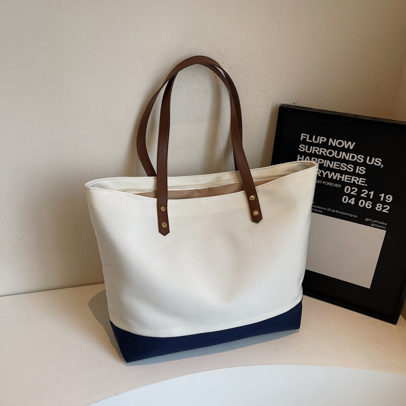 Korean-style tote bag for women, Japanese-style casual canvas versatile single-shoulder bag, large-capacity student commuting bag for class at 8 a.m Specification drawing