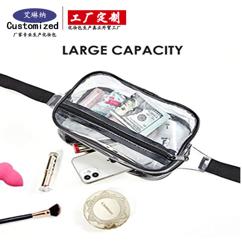 Amazon's new PVC transparent waist bag, sports field storage bag, outdoor rafting fitness bag processing and customization Specification drawing