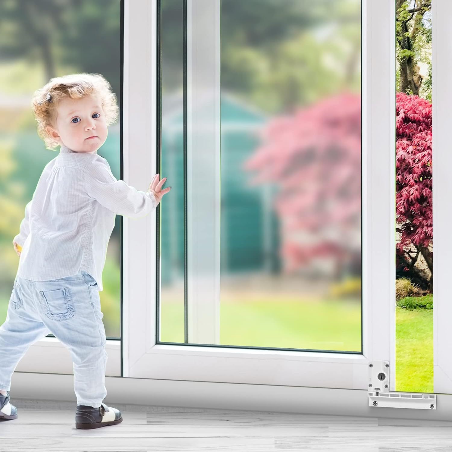 Window limiters, door locks, child safety protection locks, high-rise anti-opening window locks, door blockers, window fixers details Picture